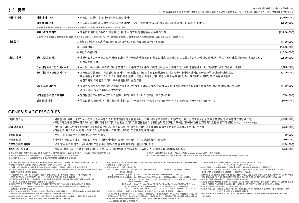 2027 GV70 가격표 미리보기 2