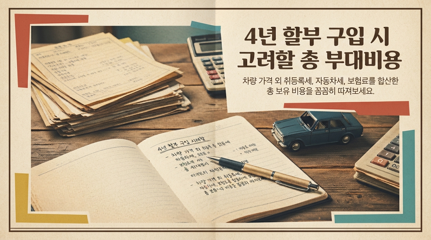 4년 할부 구입 시 고려할 총 부대비용
